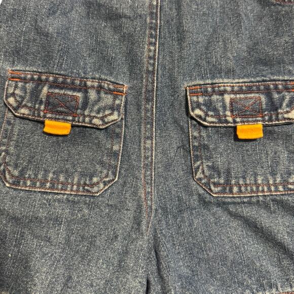 Vintage Baby Denim Overalls 12M Golfing Dino Pals Embroidered Dinosaurs - Picture 7 of 9